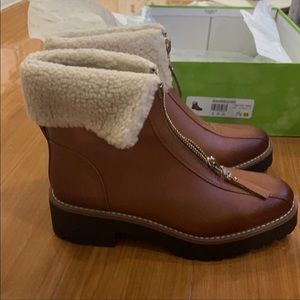 Sam Edelman brown boots with fur
